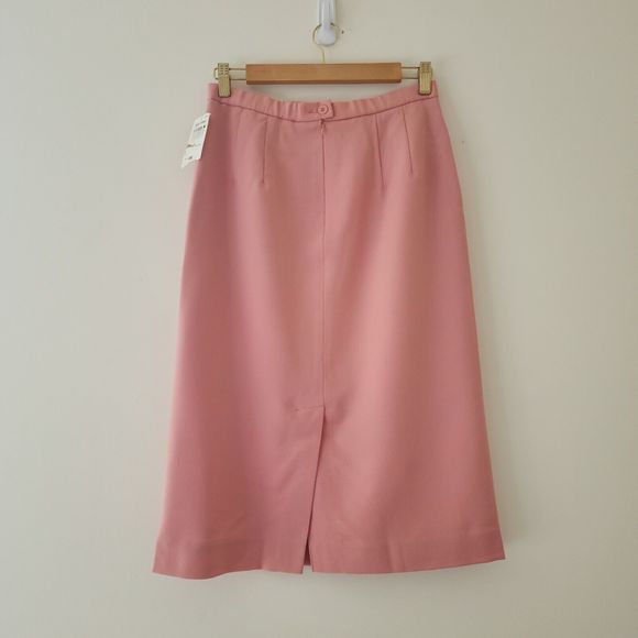 NWT Pendleton Womens Wool Straight Knee Length Skirt 8 Mauve Pink - FLAWS - Picture 3 of 14